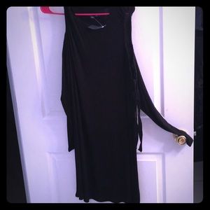 Black cut out shoulder dress